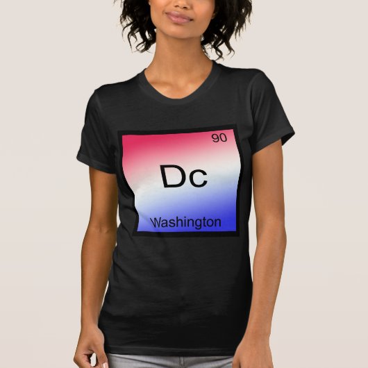 Dc - Washington, Chemie Elementsymbool T-shirt (Voorkant)