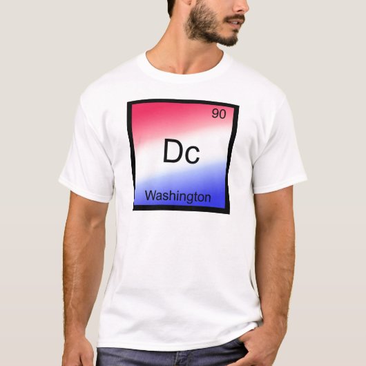 Dc - Washington, Chemie Elementsymbool T-shirt (Voorkant)