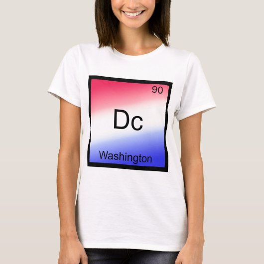 Dc - Washington, Scheikundig Element Symbool T-shirt (Voorkant)