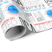 DCA, Washington DC Reis De Wereld Door Luchtpatroo Cadeaupapier (Rol Hoek)