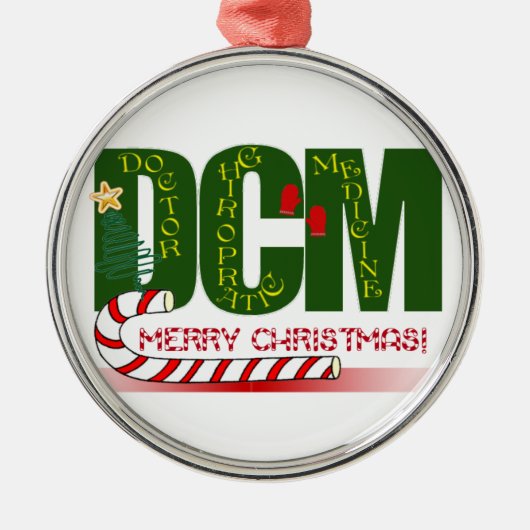 DCM DOCTOR CHIROPRACTISCHE MEDICINE CHRISTMAS METALEN ORNAMENT (Voorkant)