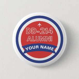 DD-214 Alumni gepersonaliseerde pensionering van d Ronde Button 5,7 Cm