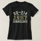 DD-214 Alumni in Black US militair veteraan in rus T-shirt (Design voorkant)
