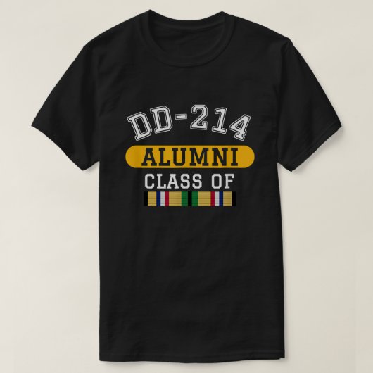 DD-214 Alumni klasse van de Veteraan Pride van het T-shirt (Design voorkant)