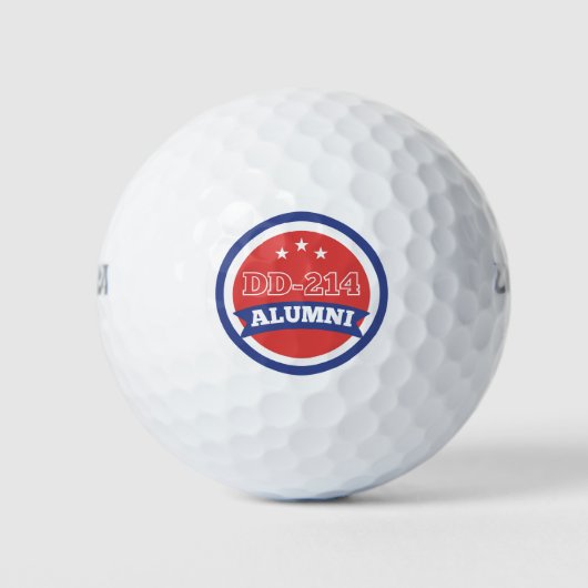 DD-214 Alumni Leger Veteraan Militaire Pensioen Golfballen (Voorkant)