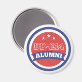 DD-214 Alumni Leger Veteraan Militaire Pensioen Magneet (Voorkant / Achterkant)