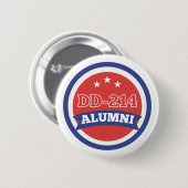 DD-214 Alumni Leger Veteraan Militaire Pensioen Ronde Button 5,7 Cm (Voorkant /achterkant)