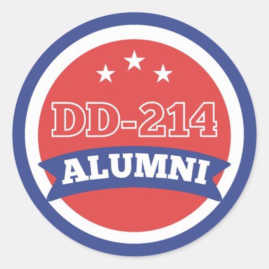 DD-214 Alumni Leger Veteraan Militaire Pensioen Ronde Sticker (Voorkant)