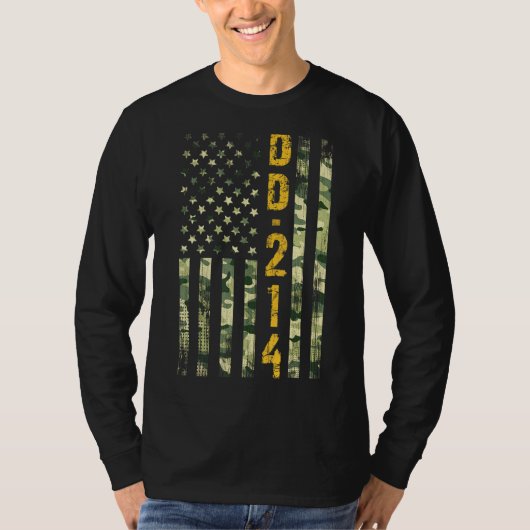 Dd 214 Amerikaanse vlag Comoflag Ve T-shirt (Voorkant)