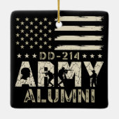 DD-214 Army Alumni Militaire Amerikaanse vlag Vete Keramisch Ornament (Achterkant)