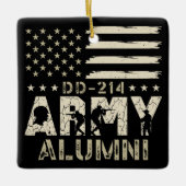 DD-214 Army Alumni Militaire Amerikaanse vlag Vete Keramisch Ornament (Voorkant)