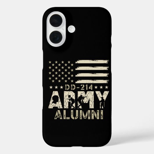 DD-214 Army Alumni Military US Flag Veteran Case-Mate iPhone Case (Achterkant)