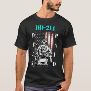 DD 214 contributie betaald DD214 soldaat veteraan T-shirt