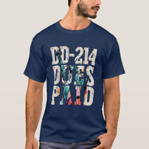 DD-214 Dues Betaald DD-214 Amerikaanse Militaire V T-shirt