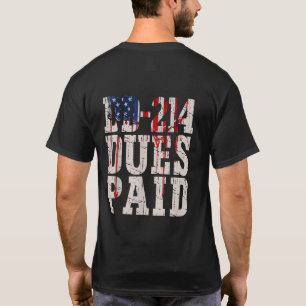 DD-214 Dues Betaald DD-214 Amerikaanse Militaire V T-shirt