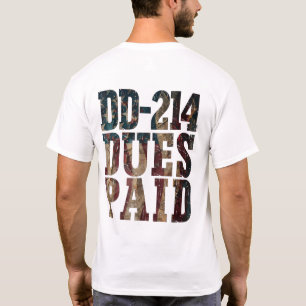 DD-214 Dues Betaald DD-214 Amerikaanse Militaire V T-shirt