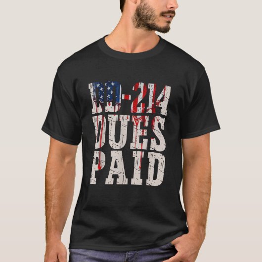 DD-214 Dues Betaald DD-214 Amerikaanse Militaire V T-shirt (Voorkant)