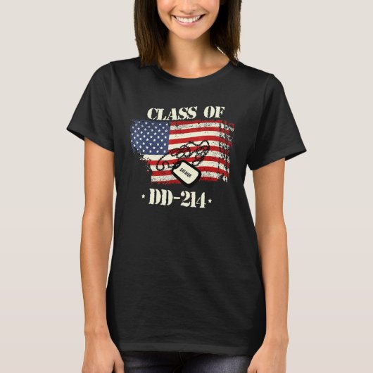 DD 214-klasse DD214-T-shirt soldeerveteraan T-shirt (Voorkant)