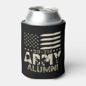 DD-214 Leger Alumni Militaire Vlag Veteraan Blikjeskoeler (Blikje Voorkant)