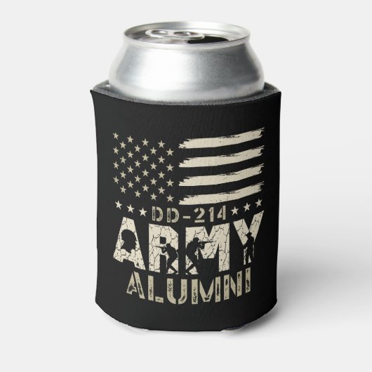 DD-214 Leger Alumni Militaire Vlag Veteraan Blikjeskoeler (Blikje Achterkant)