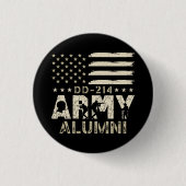 DD-214 Leger Alumni Militaire Vlag Veteraan Ronde Button 3,2 Cm (Voorkant)