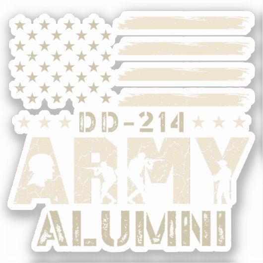 DD-214 Leger Alumni Militaire Vlag Veteraan Sticker (Voorkant)