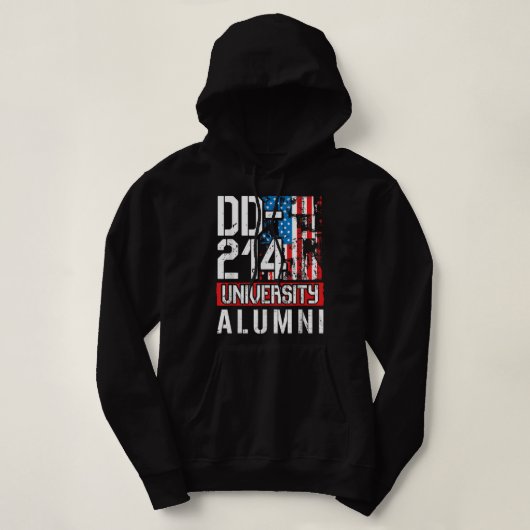 DD-214 Universiteit Alumni - Amerikaanse militaire Hoodie (Design voorkant)