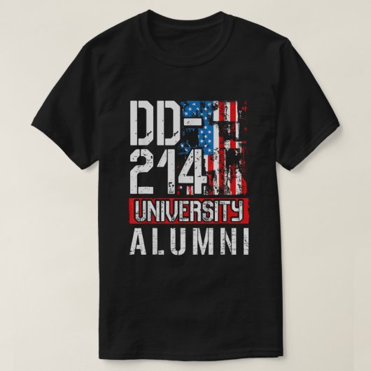 DD-214 Universiteit Alumni - Amerikaanse militaire T-shirt (Design voorkant)