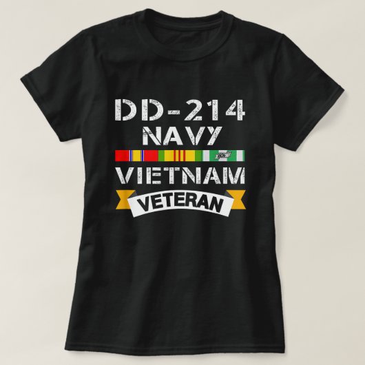 DD-214 Veteraan Viëtnam veteraan oorlogsschip Viet T-shirt (Design voorkant)
