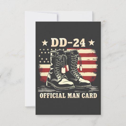 DD 24 Officiële Man Kaart American Veteran Day Fla (Voorkant)