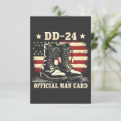 DD 24 Officiële Man Kaart American Veteran Day Fla (Staand voorkant)