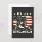 DD 24 Officiële Man Kaart American Veteran Day Fla (Voorkant / Achterkant)