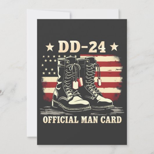 DD 24 Officiële Man Kaart American Veteran Day Fla (Voorkant)