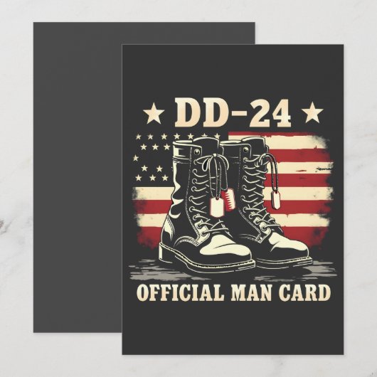DD 24 Officiële Man Kaart American Veteran Day Fla (Voorkant / Achterkant)