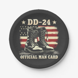 DD 24 Officiële Man Kaart American Veteran Day Fla Papieren Bordje