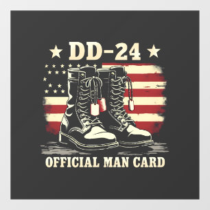 DD 24 Officiële Man Kaart American Veteran Day Fla Raamsticker