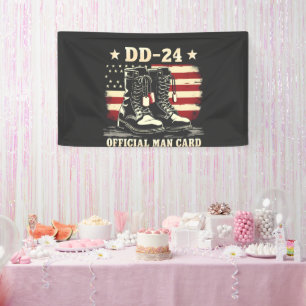 DD 24 Officiële Man Kaart American Veteran Day Fla Spandoek
