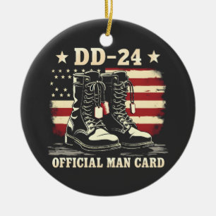 DD 24 Officiële Man Kaart Amerikaanse Veteranen Da Keramisch Ornament