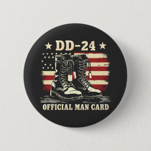 DD 24 Officiële Man-kaart Amerikaanse Veteranen Da Ronde Button 5,7 Cm
