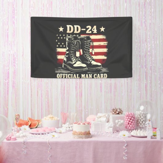 DD 24 Officiële Man-kaart Amerikaanse Veteranen Da Spandoek (Feest)