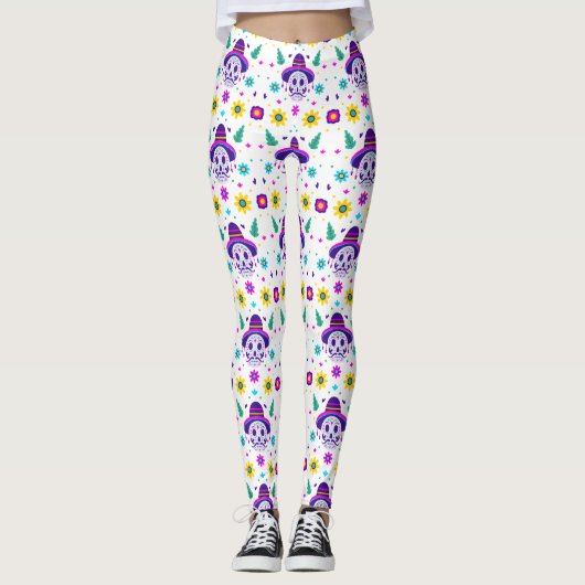 dd de los muertos floro leggings (Voorkant)