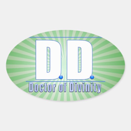 DD Doctor in de godheid Acronym LOGO Ovale Sticker (Voorkant)