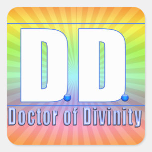 DD Doctor in de godheid Acronym LOGO Vierkante Sticker