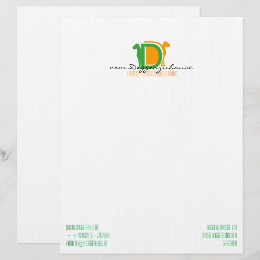 DD-reeks Gepersonaliseerd Briefhoofd (Voorkant / Achterkant)