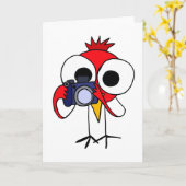 DD- rode HoofdVogel met de Cartoon van de Camera Kaart (Gele Bloem)