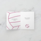 dd roze girale volleybal - verjaardag elke keer kaart (Binnen)