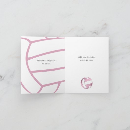 dd roze girale volleybal - verjaardag elke keer kaart (Binnen)