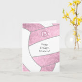 dd roze girale volleybal - verjaardag elke keer kaart (Gele Bloem)