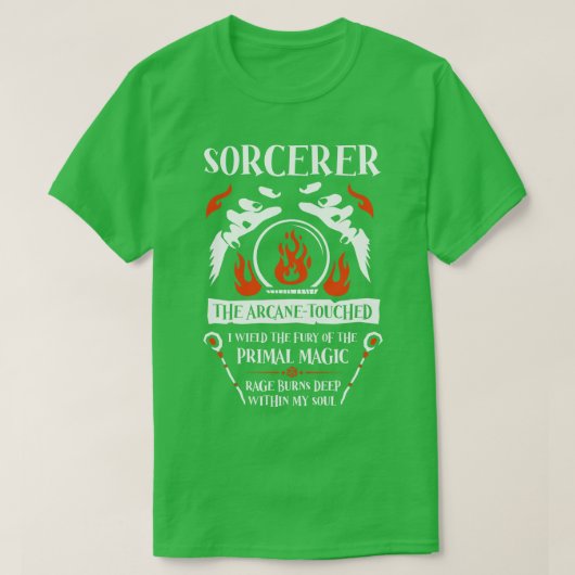 DD SORCERER klasse Dungeons Draken T-shirt (Design voorkant)