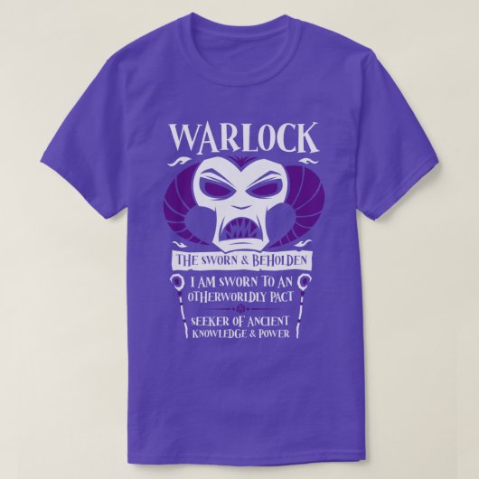DD WARLOCK klasse Dungeons Dragons T-shirt (Design voorkant)